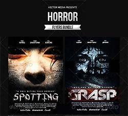 4个恐怖电影海报模板：Horror - Movie Posters Bundle